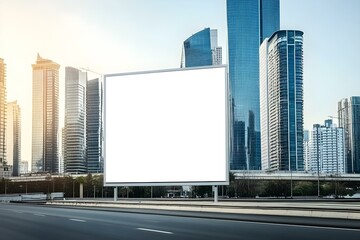 Mock-Up of Blank Vertical White Advertising Billboard