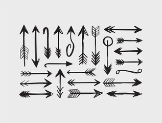 Set of hand drawn arrows vector file