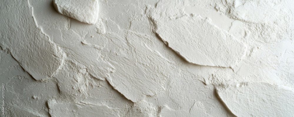 Poster the background features a panorama of a white concrete wall with a rough texture, along with a beaut