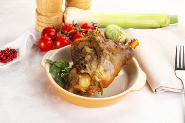 Baked Lamb shank with bone