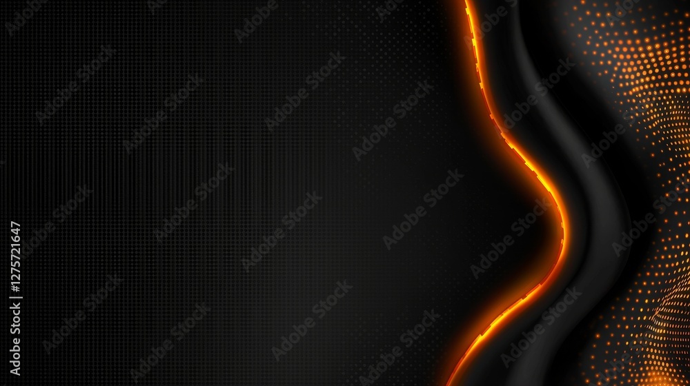 Poster the background features a vibrant orange wave light screen gradient texture, accompanied by an abstr