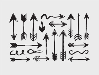 Set of hand drawn arrows vector file