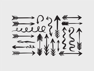 Set of hand drawn arrows vector file