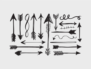 Set of hand drawn arrows vector file