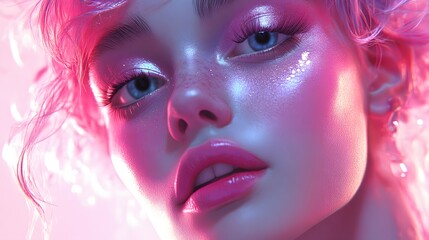 A virtual beauty influencer powered by AI giving makeup tutorials.