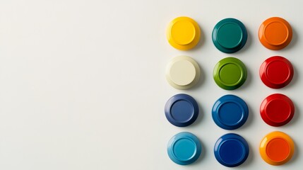 Colorful Round Plates Arrangement - Vibrant Dinnerware Design