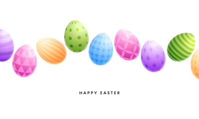 Easter poster, Easter egg card, colored eggs background