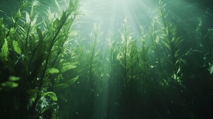 Obraz premium Submerged Aquatic Plants, Lush Underwater Forest