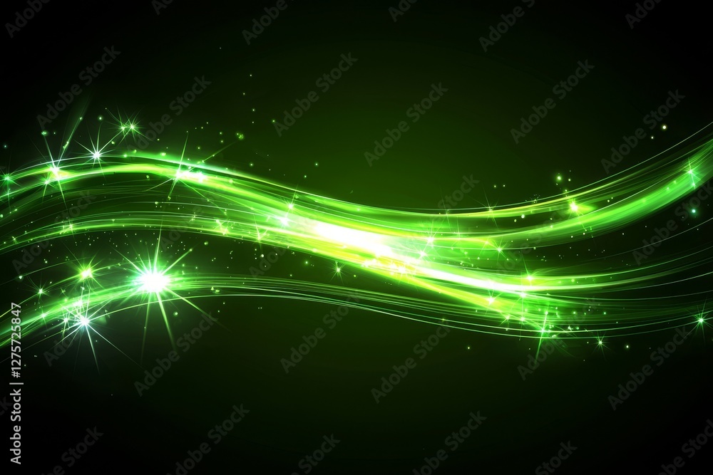 Poster the background has a green effect with lines that billow and intersect