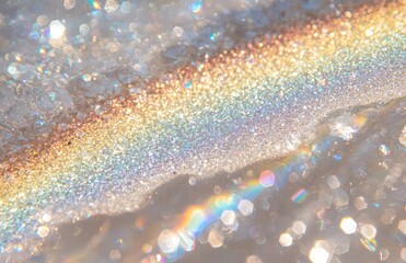 The background, a light ombre of pink, blue, and yellow, had a blurred texture with a beautiful iridescent shimmer