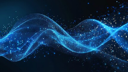 Blue digital binary data, concept technology, AI, cybersecurity