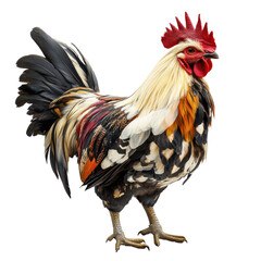 Colorful Rooster Displaying Plumage in Natural Habitat Setting