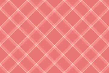 Elegant coral and cream diagonal plaid pattern.  Perfect for textiles, websites, or branding projects needing a touch of sophisticated style.