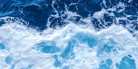 Ocean waves, sea foam, blue water texture