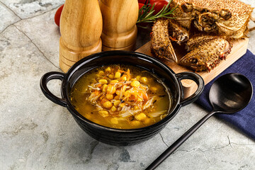 Hot Crab corn soup with vegetables