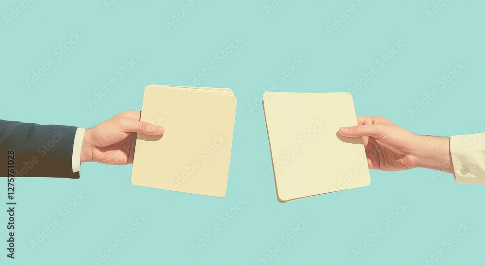 Poster an isometric modern design includes a flat icon for file transfer on a white background and a corres