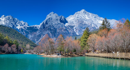 China, Yunnan province, Lijiang, Yulong Snow Mountain, Blue Moon Valley, Yuye Lake, Lanyue Lake, Black Dragon Pool, Heilong Tan, Tiger Leaping Gorge Scenic