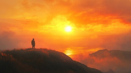 A vibrant rainbow stretching across a bright blue sky after a summer rain, fluffy white clouds scattered in the background