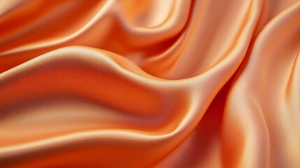 Obraz premium Stunning Orange Satin Fabric Texture - Close Up View of Exquisite Drape
