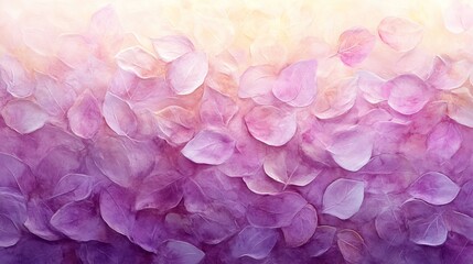 Fototapeta premium Whimsical Pastel Lavender And Gold Watercolor Background, Stylized Herbs And Leaves, Soft Focus