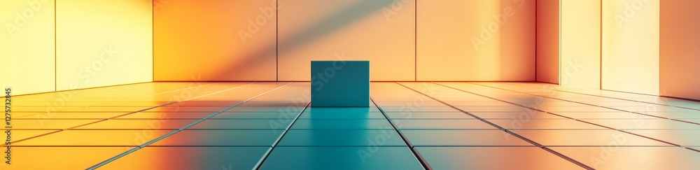 Poster a 3d block background with multicolored and muted tones defines this tech wallpaper, which was creat