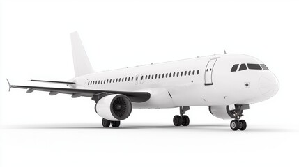 Obraz premium White Commercial Airplane on Isolated Background for Aviation Use
