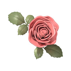 Naklejka premium 3D Pink Rose