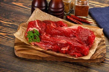 Raw beef meat piece for cooking