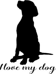 dog silhouette, dog, dog breeds, logo, vector, silhouette, i love my dog, animal, illustration, icon, sign, design, black, symbol, pet, love
