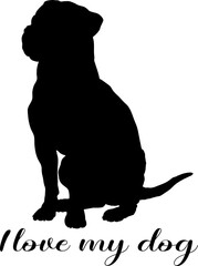 dog silhouette, dog, dog breeds, logo, vector, silhouette, i love my dog, animal, illustration, icon, sign, design, black, symbol, pet, love
