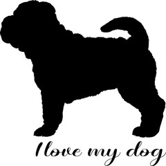 dog silhouette, dog, dog breeds, logo, vector, silhouette, i love my dog, animal, illustration, icon, sign, design, black, symbol, pet, love

