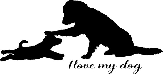 dog silhouette, dog, dog breeds, logo, vector, silhouette, i love my dog, animal, illustration, icon, sign, design, black, symbol, pet, love
