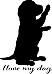 dog silhouette, dog, dog breeds, logo, vector, silhouette, i love my dog, animal, illustration, icon, sign, design, black, symbol, pet, love
