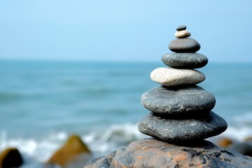 The mountain, viewed from above, showcases a rock formation set against a vibrant blue background comprising the sea, an island, and the sky, epitomizing eco-tourism