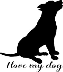 dog silhouette, dog, dog breeds, logo, vector, silhouette, i love my dog, animal, illustration, icon, sign, design, black, symbol, pet, love
