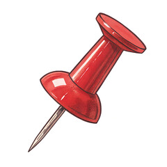 red pin isolated on transparent background Generative Ai.
