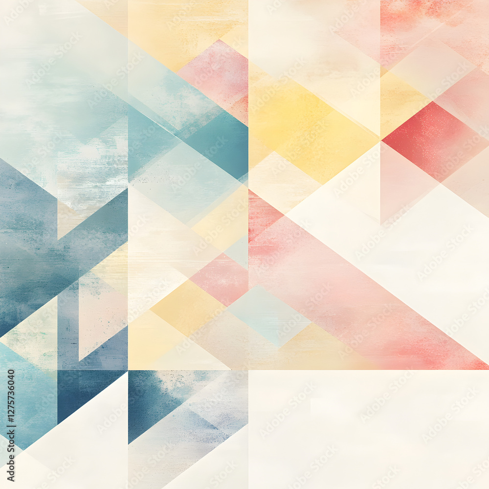 Poster abstract geometric watercolor design: a vibrant abstract composition blending geometric shapes with 