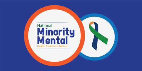 Vector National Minority Mental Health Awareness Month. flat design. story design. flat illustration. simple and elegant