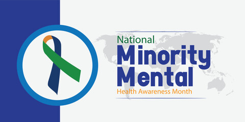 Vector National Minority Mental Health Awareness Month. flat design. story design. flat illustration. simple and elegant