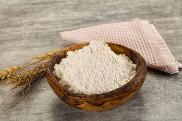 Wheat flour for cooking in the bowl