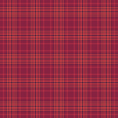Woman tartan seamless check, popular pattern textile fabric. Fashion vector plaid background texture in red and dark colors.