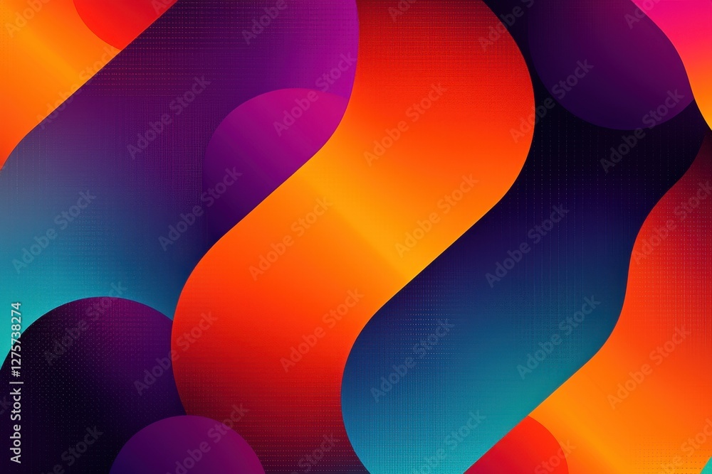 Poster a dynamic and vibrant abstract background featuring flowing gradient waves in a spectrum of colors, 