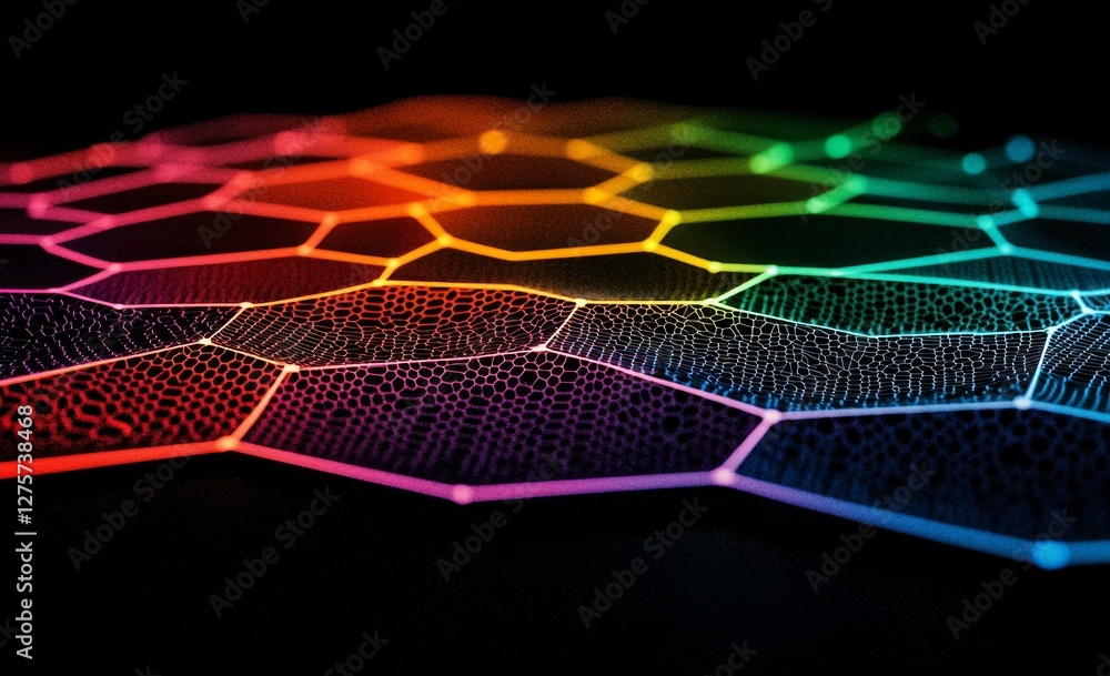 Poster cyber big data flow, blockchain data fields, and network connections form a stream that represents t