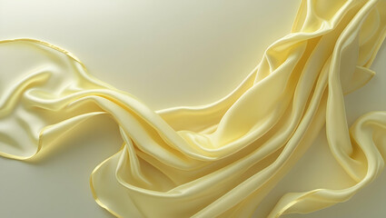 Obraz premium flowing silky yellow fabric with subtle