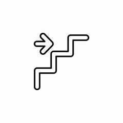 stairs emergency exit icon vector sign