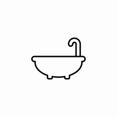 bathtub water bathroom icon vector sign