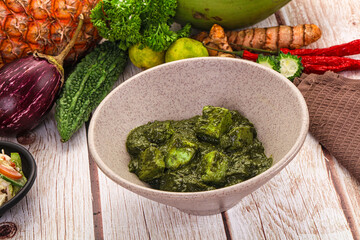 Indian cuisine - Palak paneer cheese with spinach