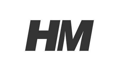 HM Techno Editable Font Logo For Corporate Branding. Bold, Futuristic Design With Unique Typographic Ideas. Minimal Custom Type And Dynamic Letter