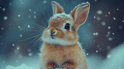 Snowy Forest Bunny Winter Wonderland