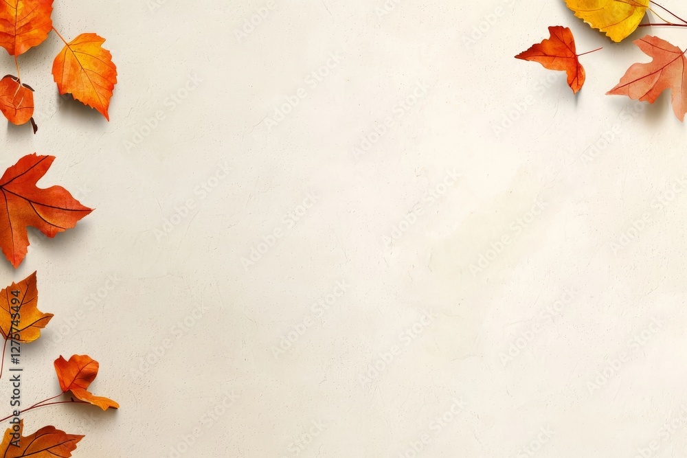 Poster Autumn leaf background with a textured appearance and space for adding copy